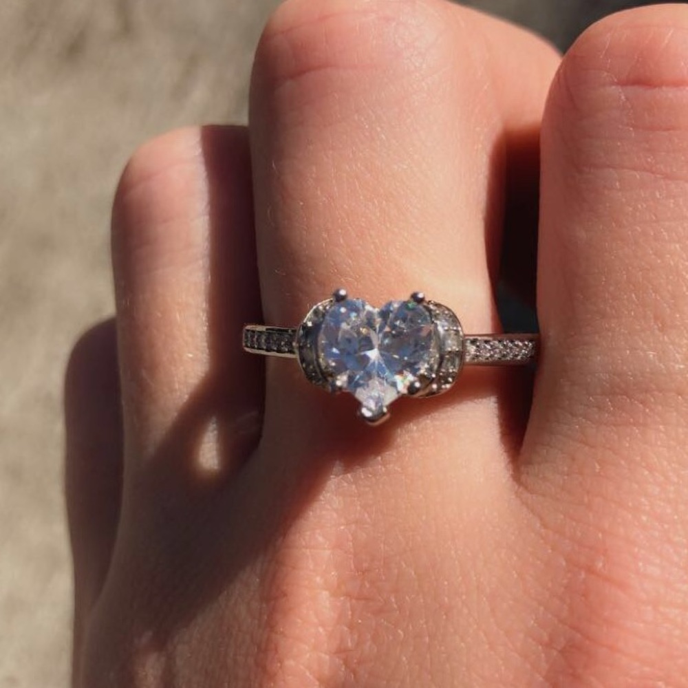 💎New Sterling Silver Stamped Diamond Ring - Picture 4 of 7